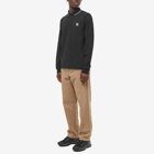 Stone Island Men's Long Sleeve Patch Polo Shirt in Black