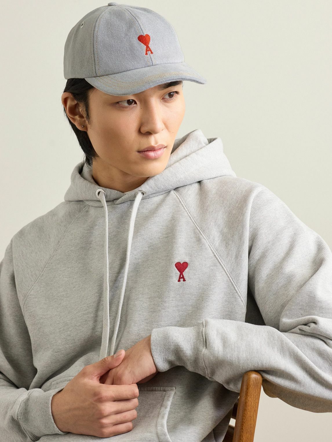 AMI PARIS - Logo-Embroidered Denim Baseball Cap AMI
