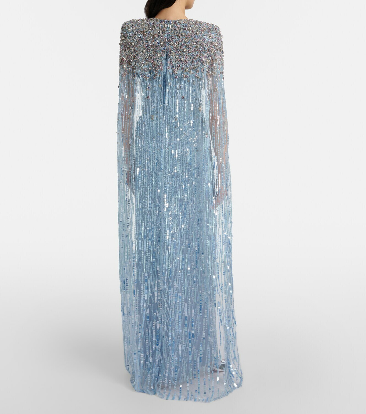 Jenny Packham Symphony embellished caped gown