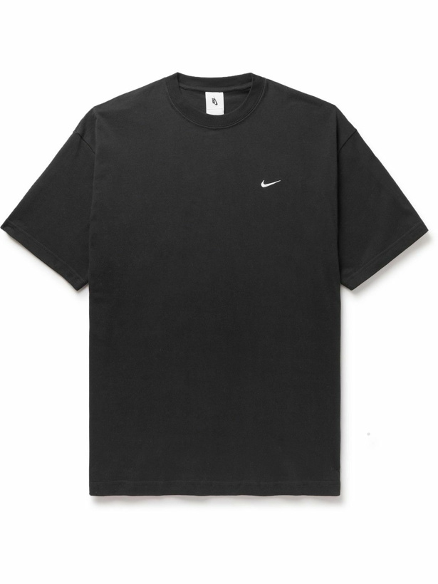 Photo: Nike - NRG Logo-Embroidered Cotton-Jersey T-Shirt - Black
