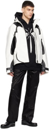 KUSIKOHC White & Black Paneled Faux-Leather Jacket