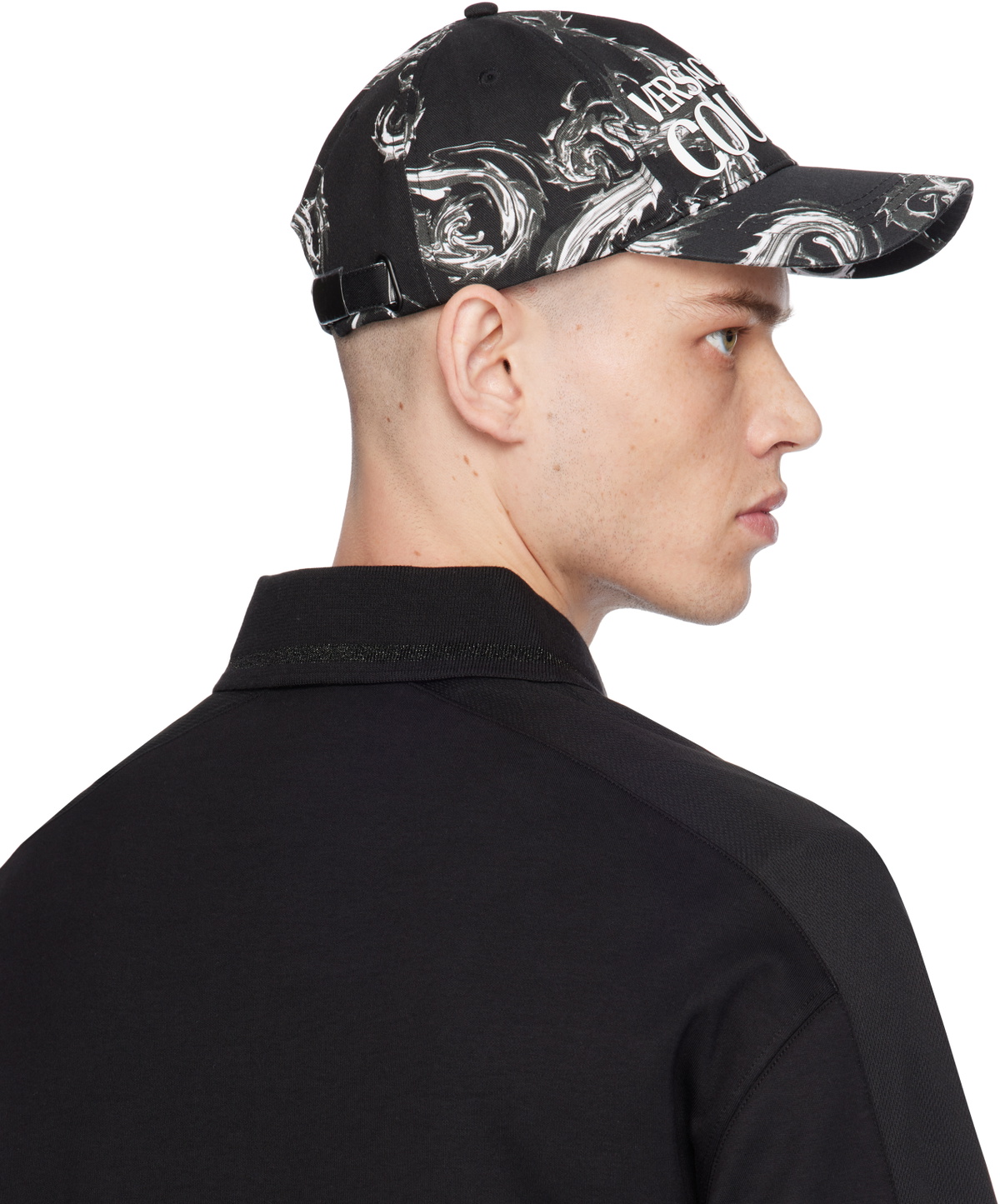 Versace Jeans Couture Black Chromo Couture Logo Baseball Cap