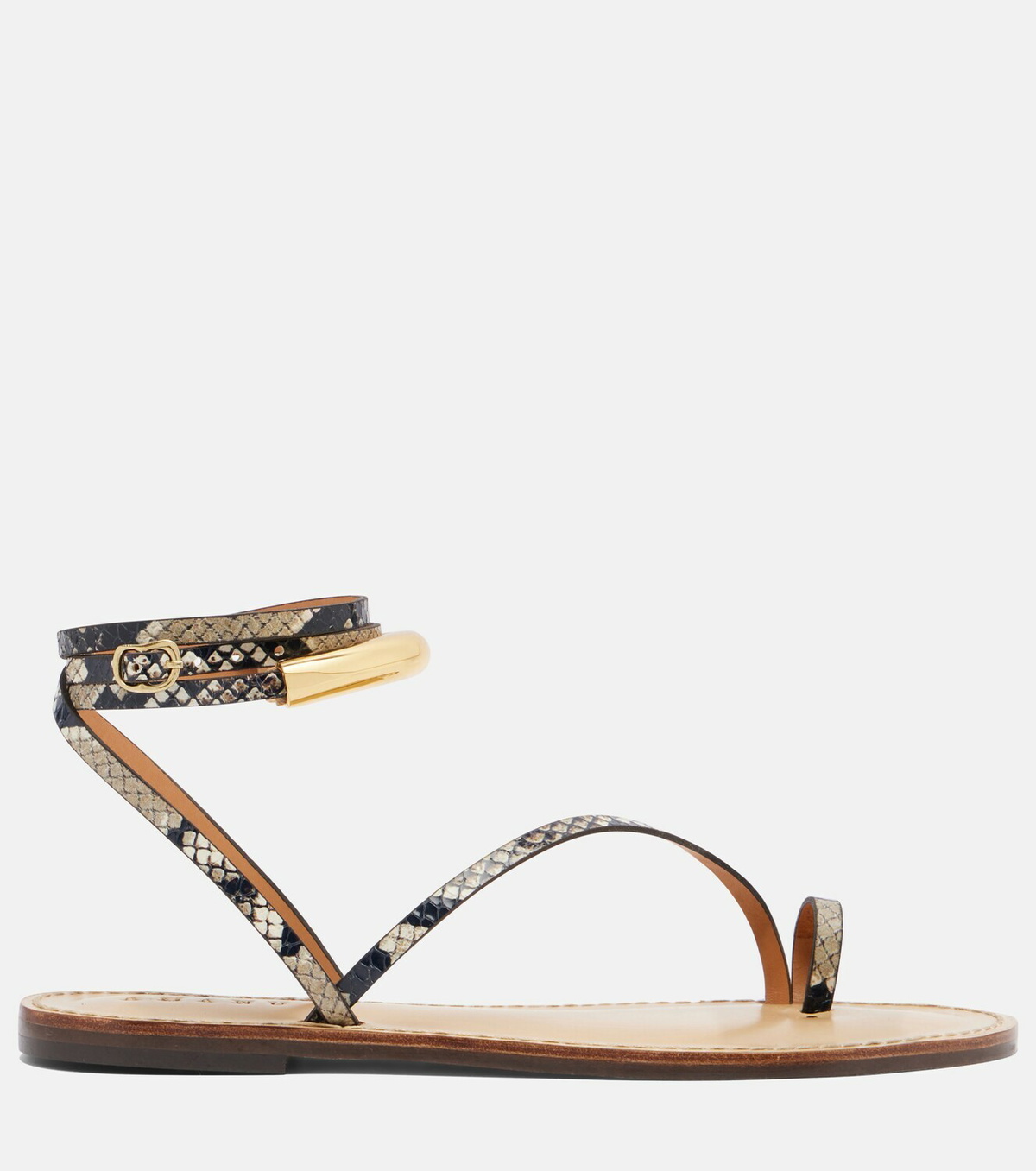 Amanu Kalahari snake-effect leather sandals