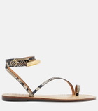 Amanu Kalahari snake-effect leather sandals