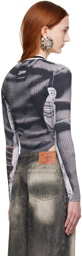 Y/Project Gray Jean Paul Gaultier Edition Trompe L'Oeil Cardigan Bodysuit