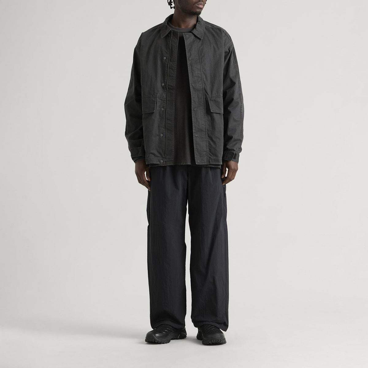 Snow Peak Men's Heavyweight Waffle Pullover in Charcoal