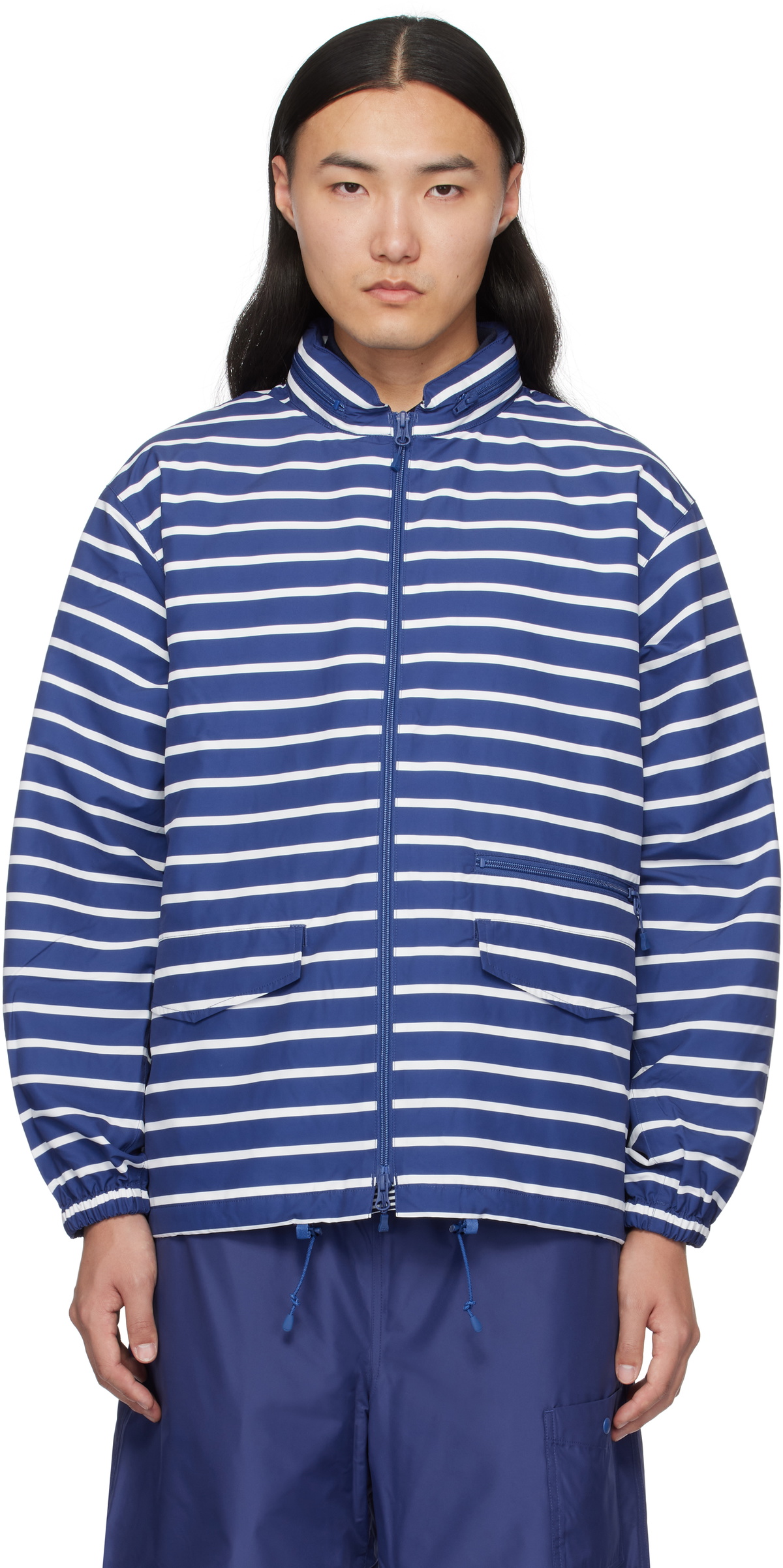 DAIWA PIER39 Blue & White Stripe Tech Sailing Jacket