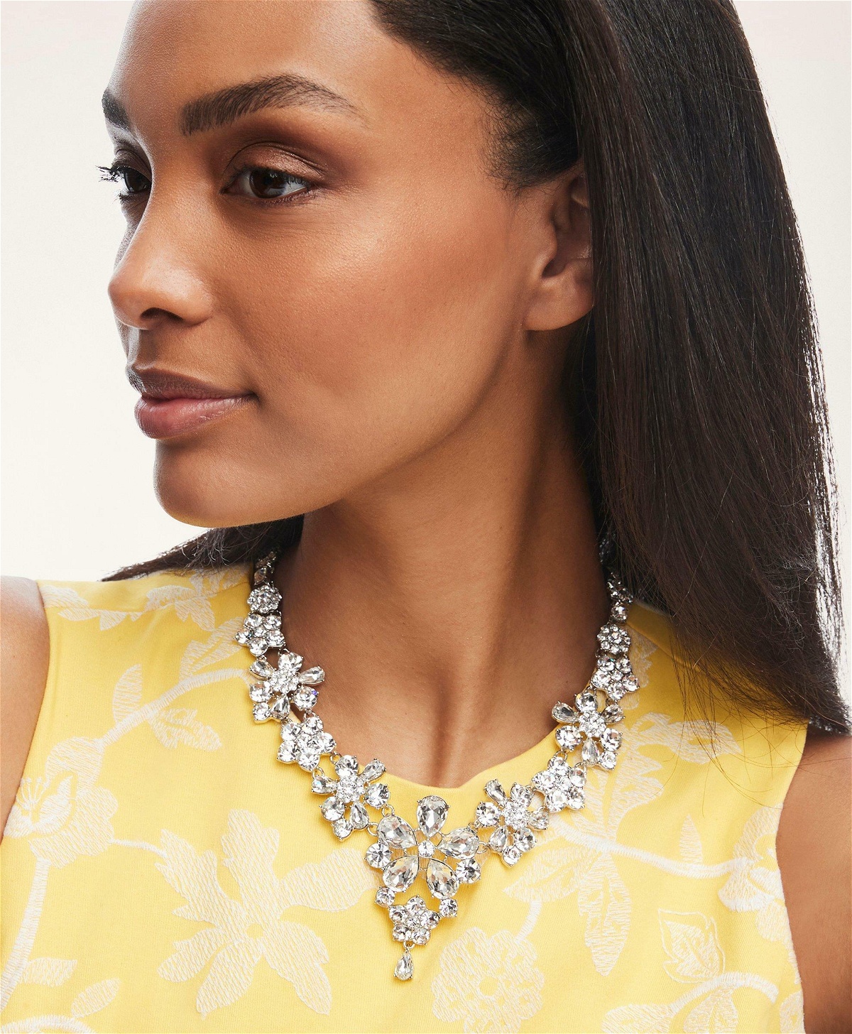 Photo: Brooks Brothers Women's Floral Collar Necklace | Silver