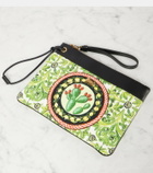 Dolce&Gabbana Printed leather-trimmed canvas clutch