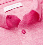 Orlebar Brown - Sebastian Slim-Fit Mélange Linen and Cotton-Blend Piqué Polo Shirt - Men - Pink
