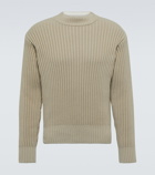 Ami Paris Ribbed-knit cotton and wool sweater