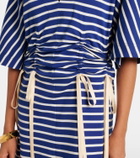 Plan C Striped cotton jersey midi dress