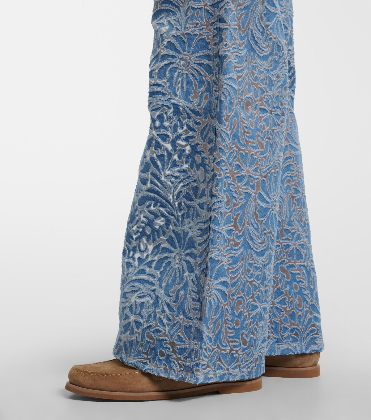 Veronica Beard Taylor floral wide-leg jeans