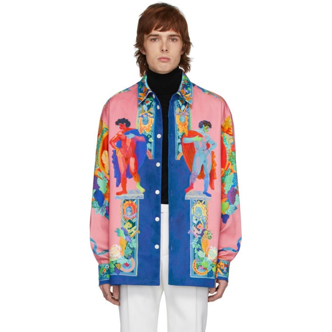 Photo: Versace Multicolor Painting Shirt Jacket