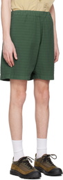 RANRA Green Stroller Stripy Cotton Shorts