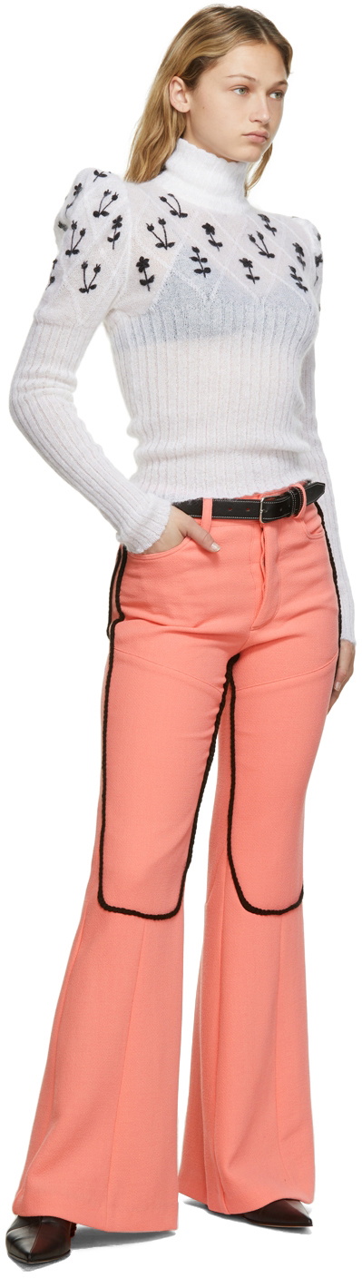 Cormio Pink Bianca Contrast Flare Trousers