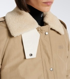 Loewe Padded shearling-trimmed cotton-blend jacket