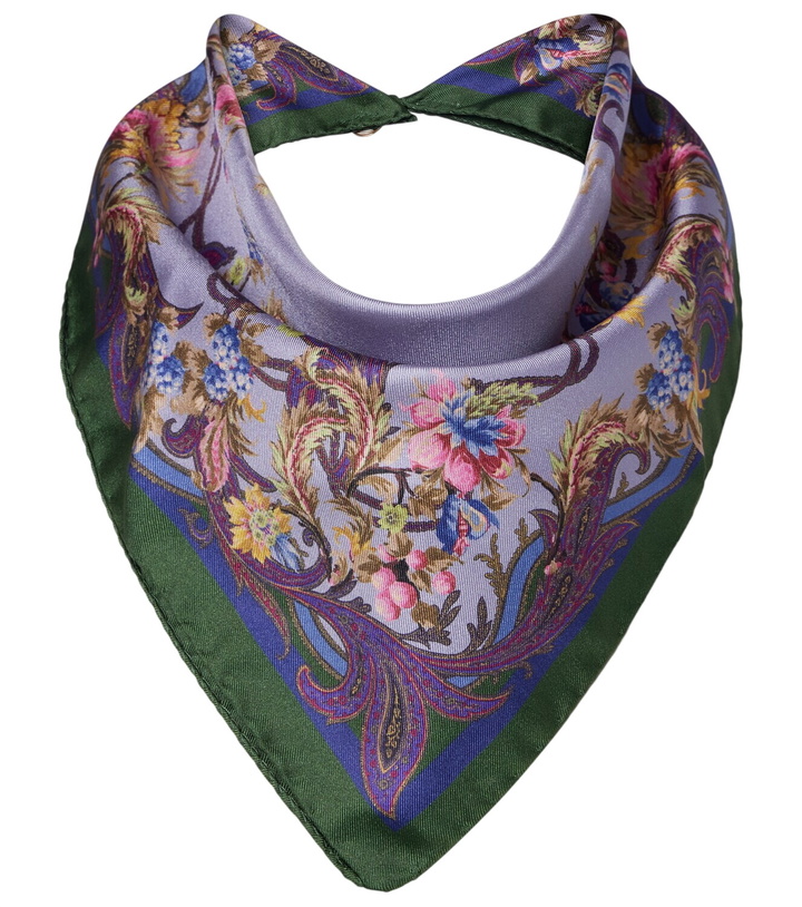 Photo: Etro Printed silk twill scarf