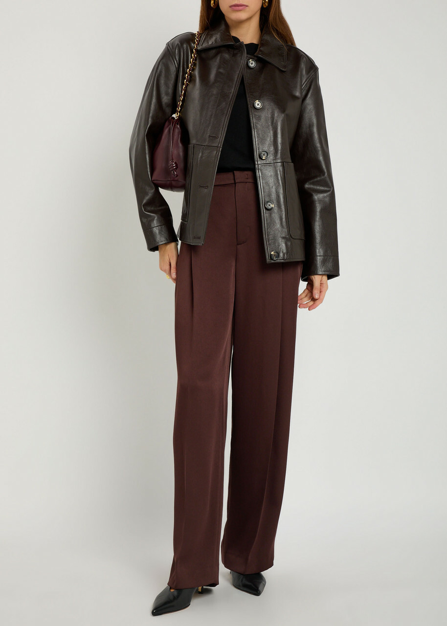 Vince Wide-leg Trousers Burgundy