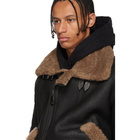 Yves Salomon Black and Brown Shearling Jacket