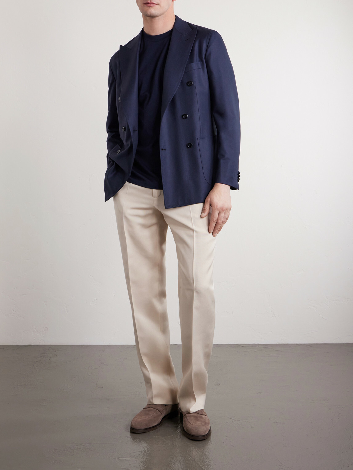 Brioni - Cotton-Jersey T-Shirt - Blue