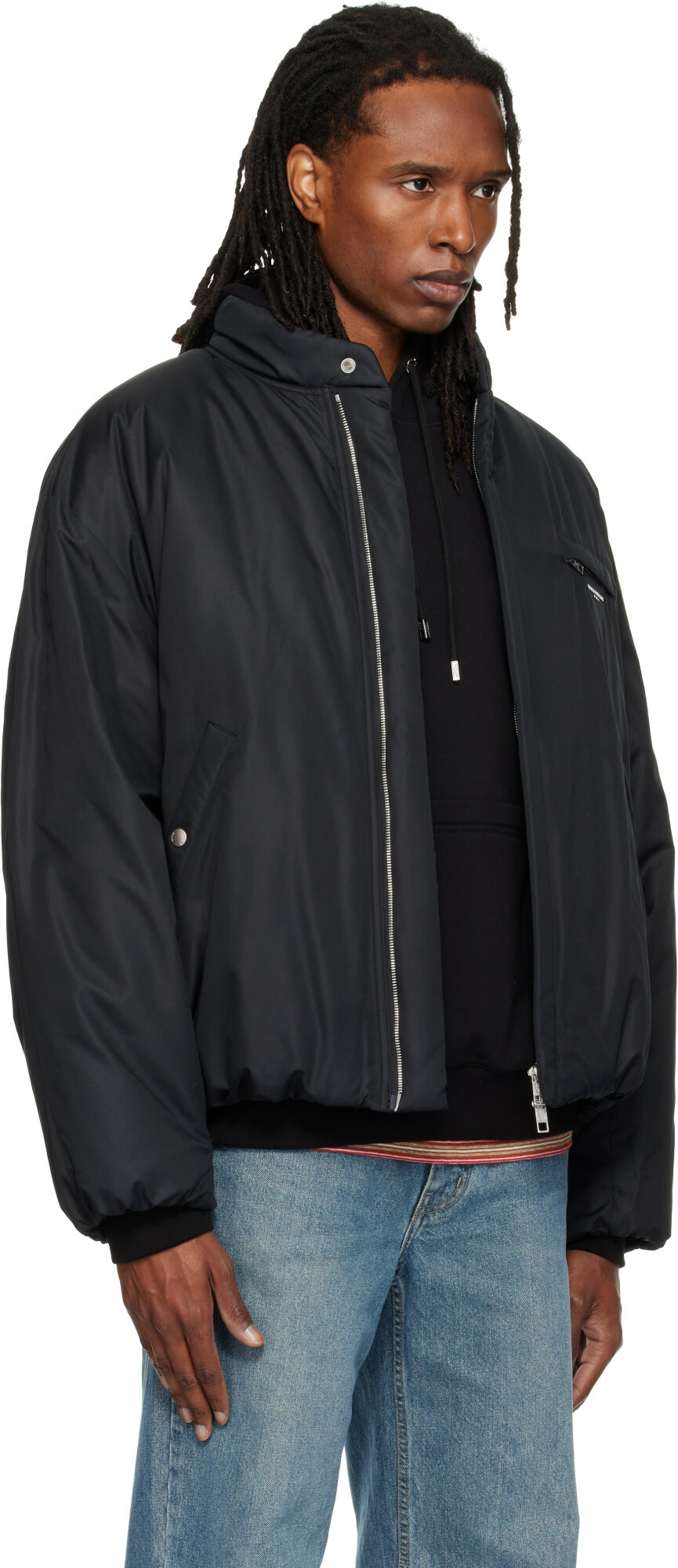 WOOYOUNGMI Black Insulated Logo Jacket