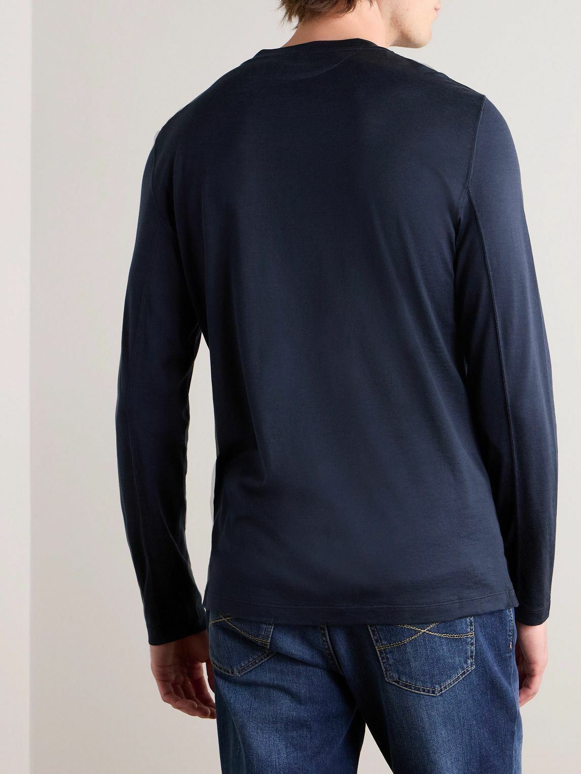 Brunello Cucinelli - Layered Silk and Cotton-Blend Jersey T