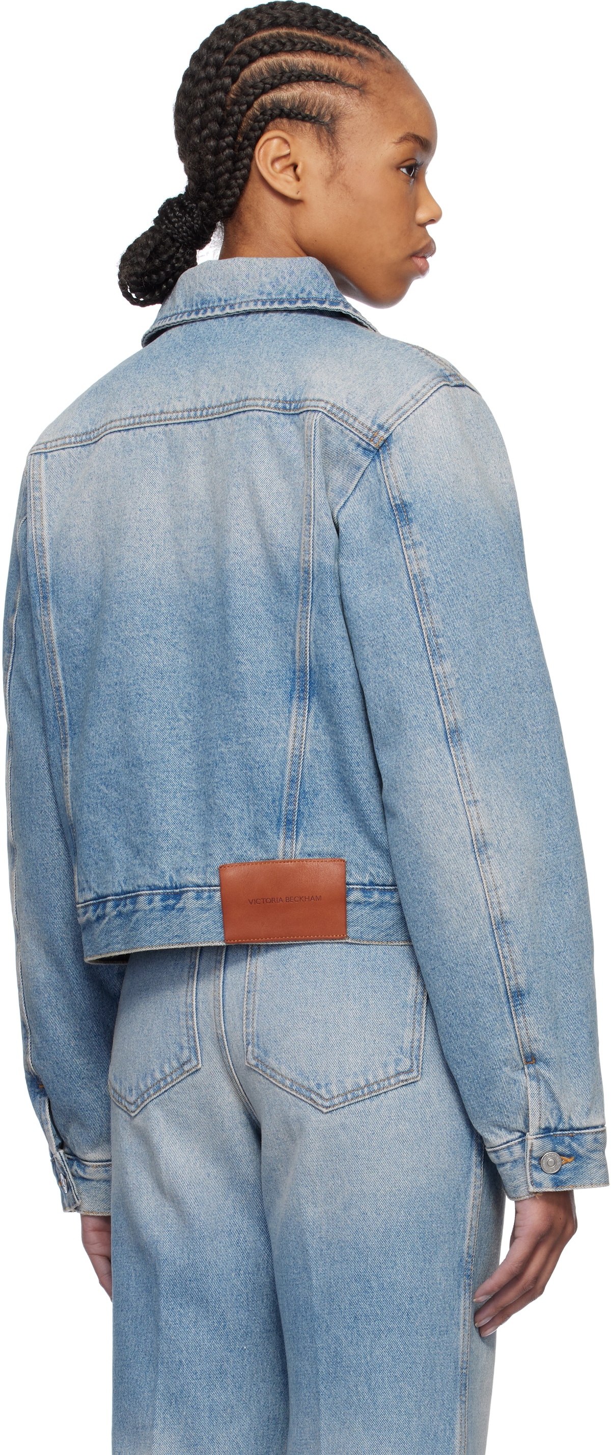Victoria Beckham Blue Padded Denim Jacket