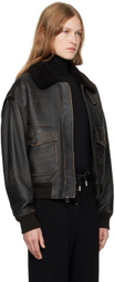 The Row Brown Adonis Leather Jacket