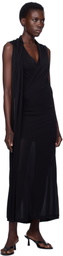 TOTEME Black Overlapped Scarf Maxi Dress