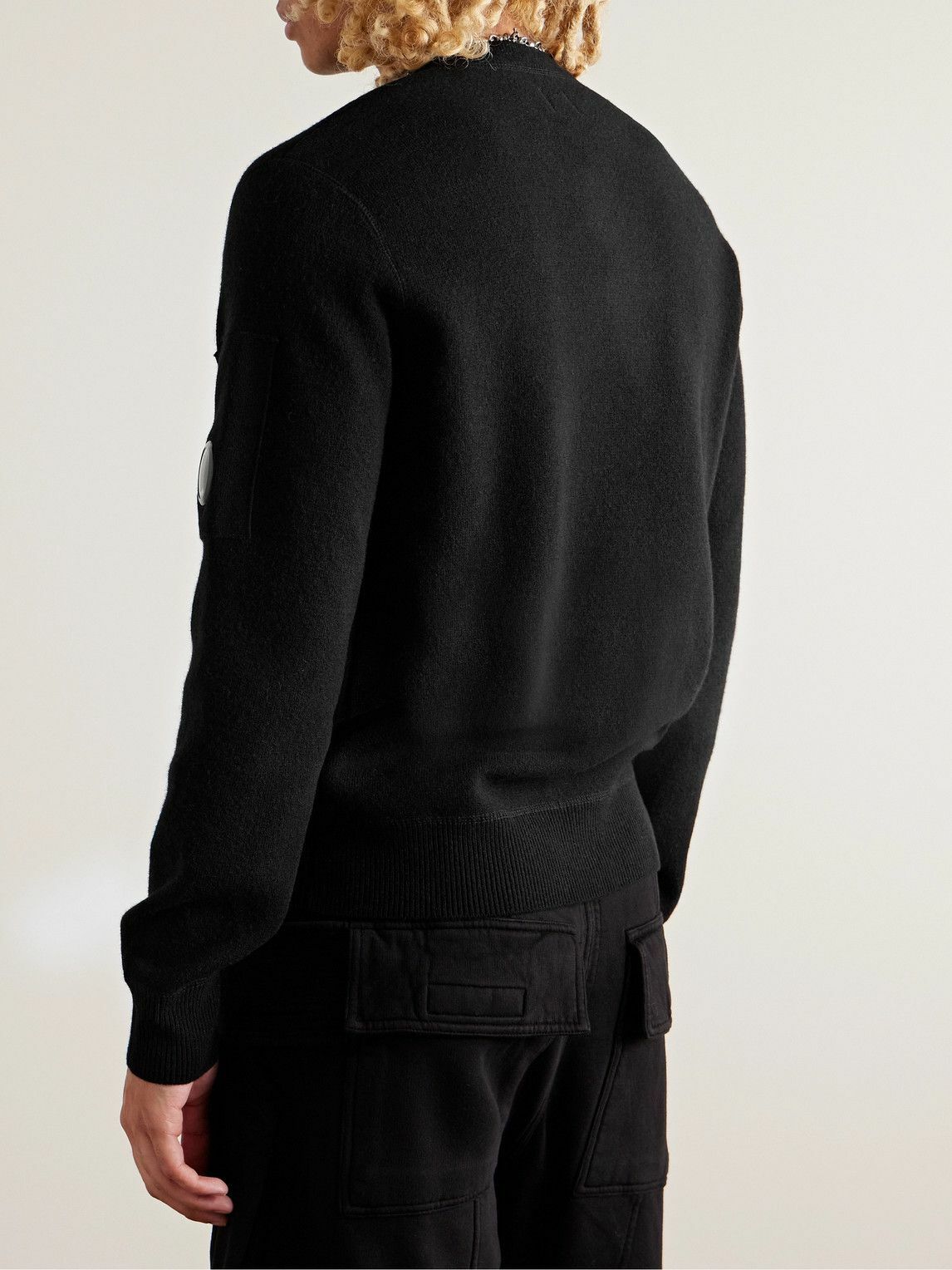 C.P. Company - Logo-Appliquéd Wool-Blend Sweatshirt - Black
