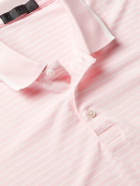 G/FORE - Striped Perforated Stretch-Jersey Golf Polo Shirt - Pink