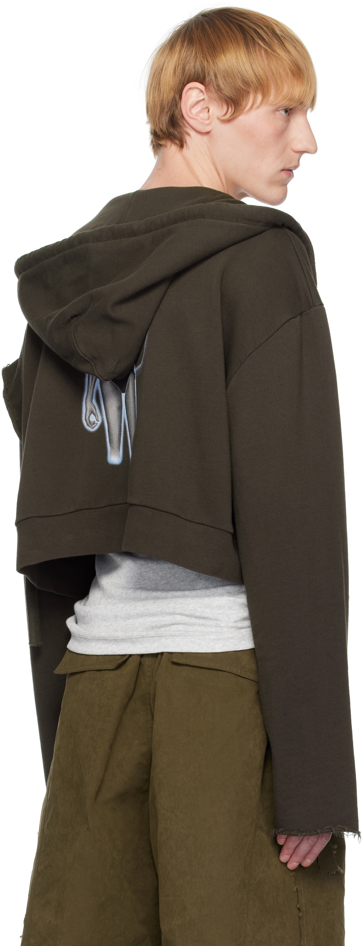 Ottolinger Brown Distressed Sweat Hoodie
