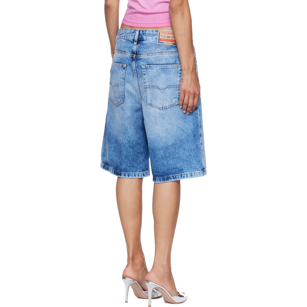Diesel Blue Relaxed Fluid Denim Shorts