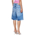 Diesel Blue Relaxed Fluid Denim Shorts