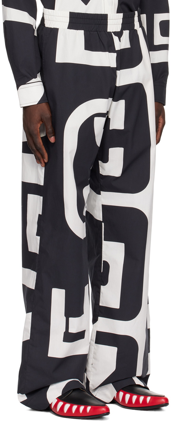Walter Van Beirendonck Black & White Basic Trousers