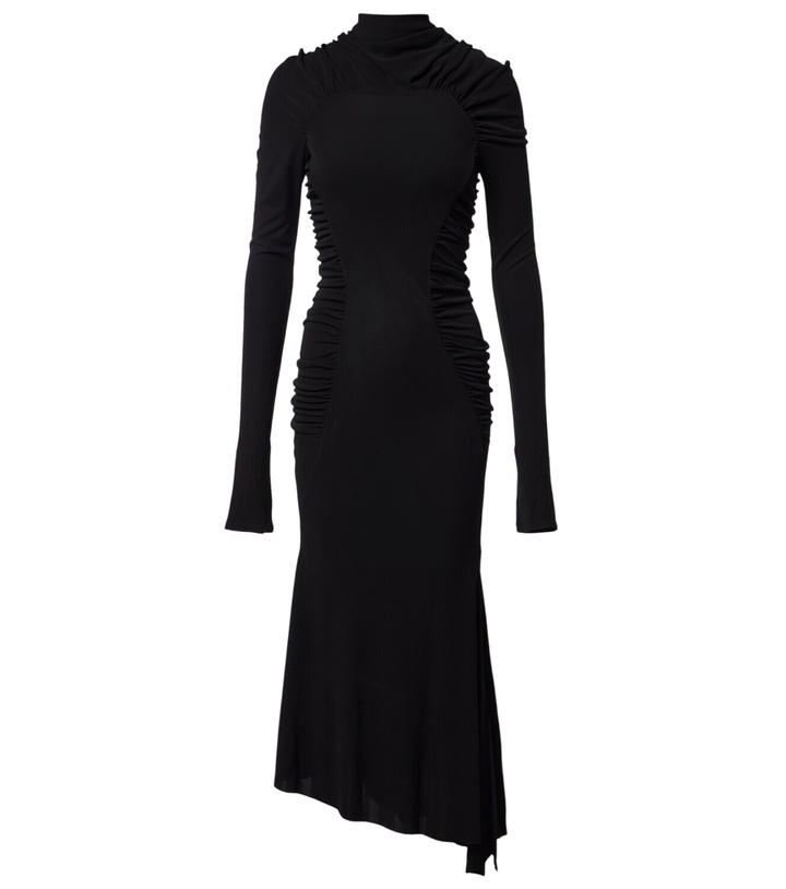Photo: Victoria Beckham Gathered asymmetric jersey midi dress