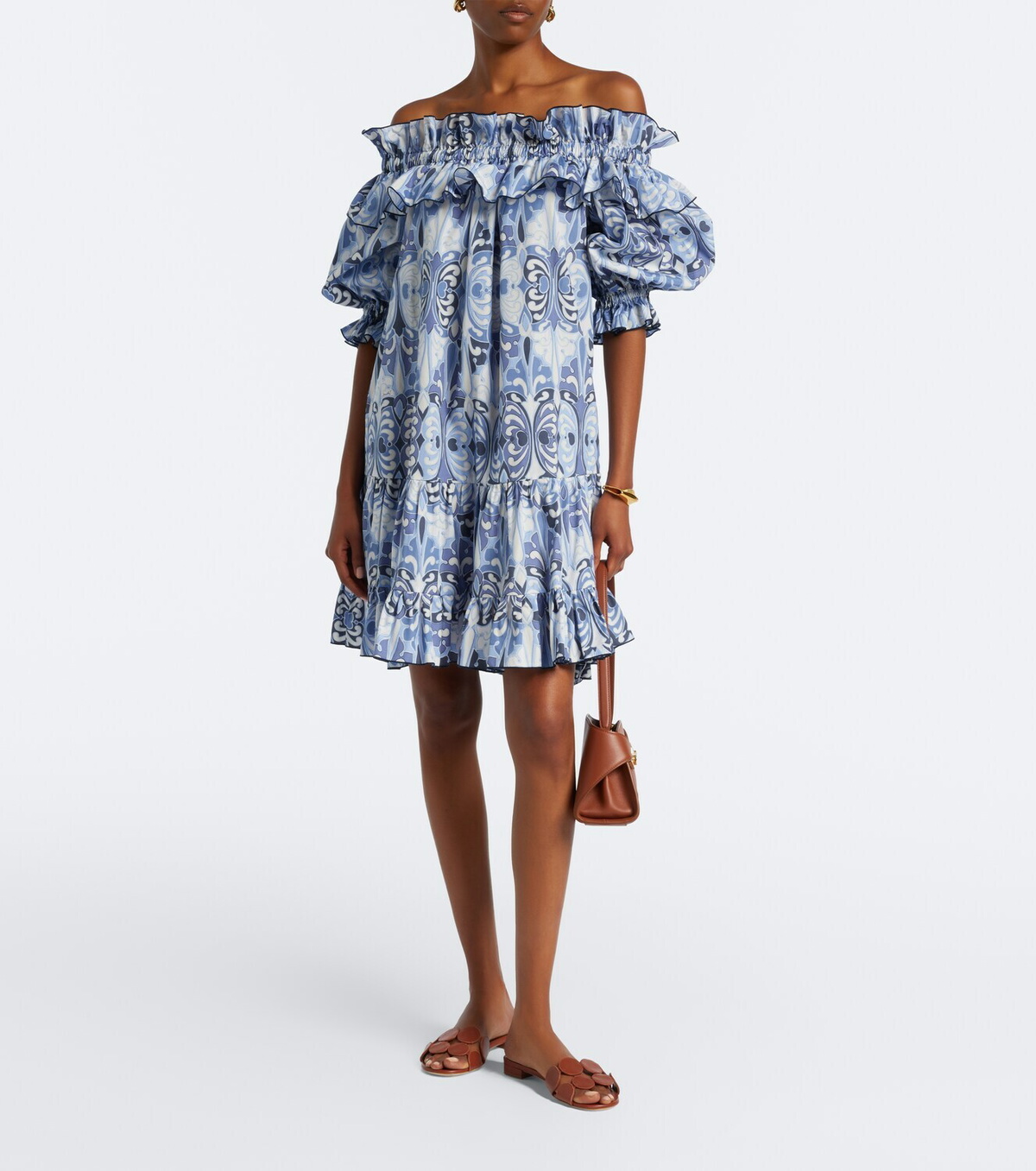 La DoubleJ Breakfast printed cotton poplin minidress