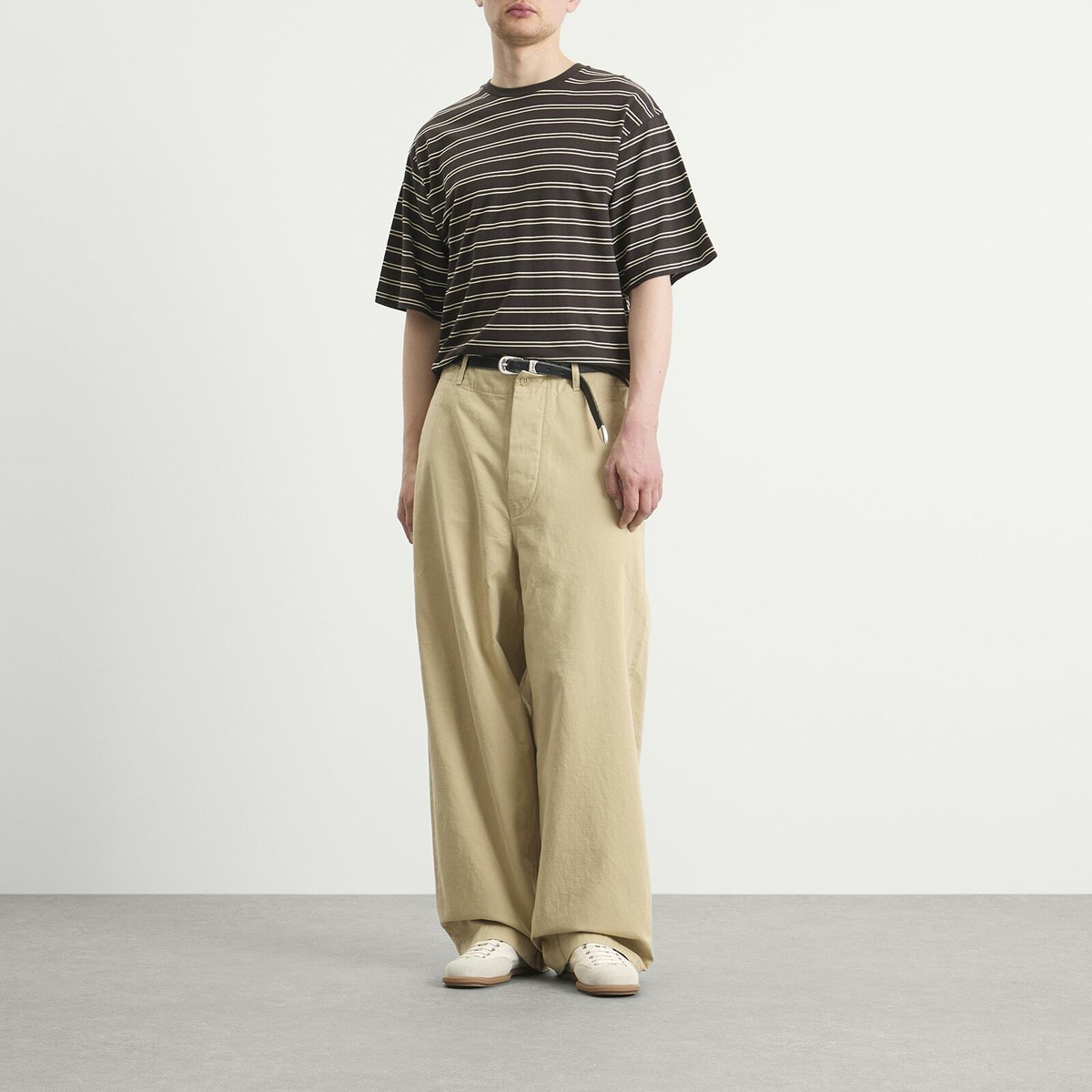 Kaptain Sunshine Men's Cotton Drill Wide Pants in Khaki