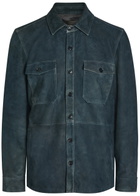 Paige Peyman Suede Overshirt Navy