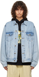 We11done Blue Monster Pony Denim Jacket