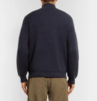 Beams Plus - Half-Zip Ribbed Wool-Blend Sweater - Men - Navy