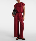 Asceno Isola silk twill palazzo pants