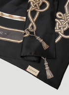 Double Logo Print Scarf in Black