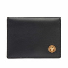 Versace Men's Medusa Head Medallion Billfold Wallet in Black/Gold