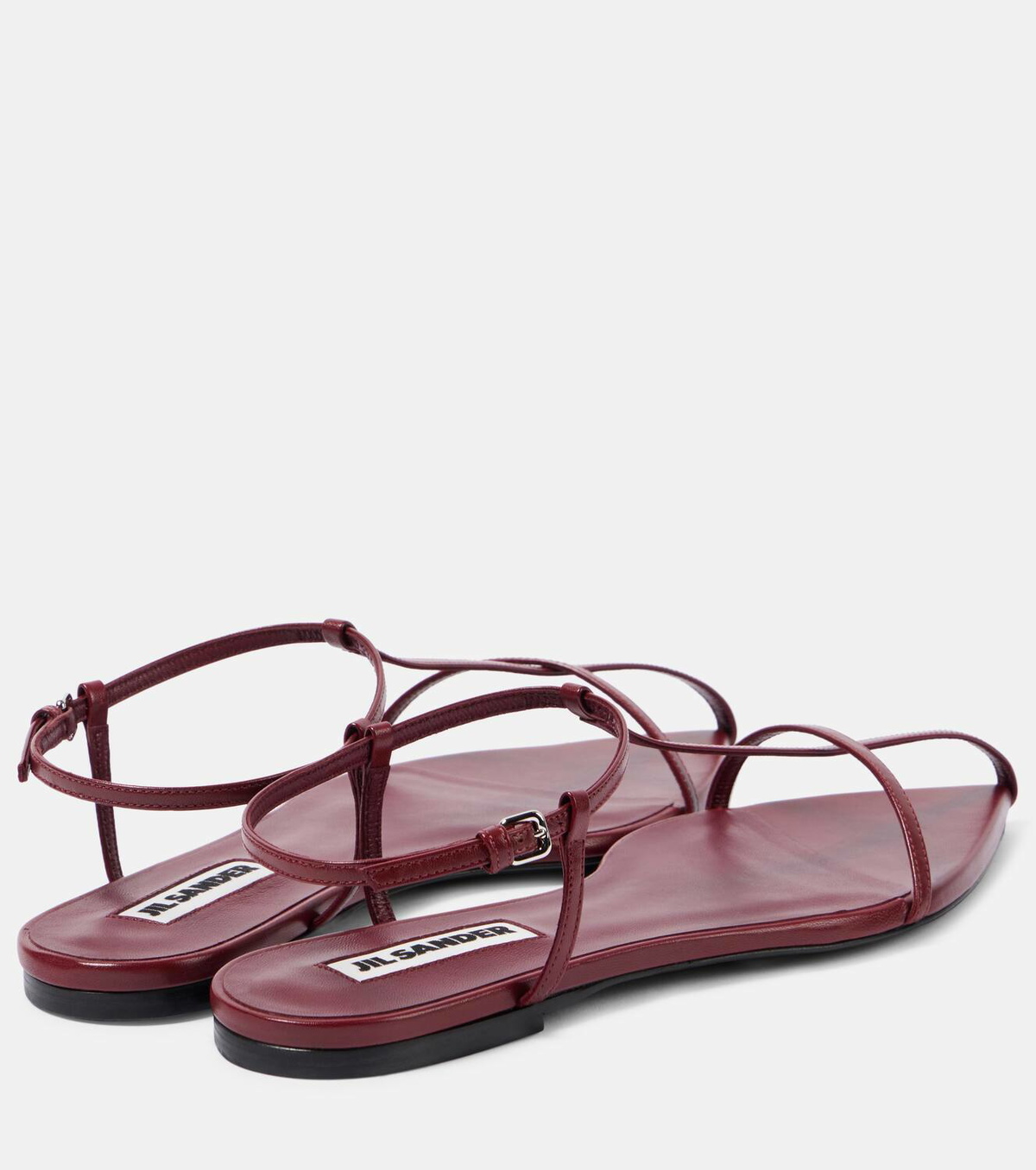 サンダル・ミュール JIL SANDER TRIPON GATHERED LEATHER SLIDE SANDALS Jil Sander Tripon leather sandals Jil Sander