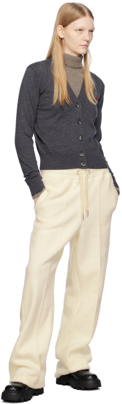 AMI Alexandre Mattiussi Gray Ami de Cœur Cardigan