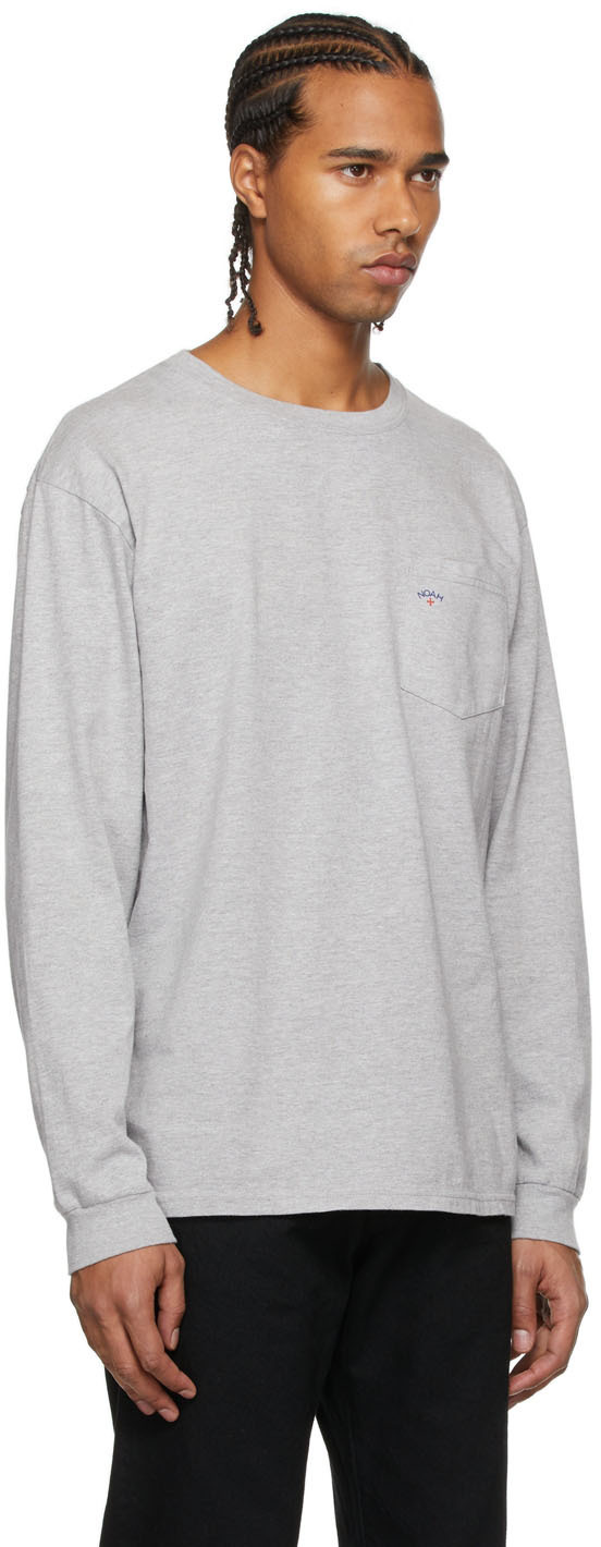Noah Grey Pocket Long Sleeve T-Shirt Noah NYC