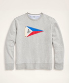 Brooks Brothers Men's Nautical Flag Sweatshirt | Grey Heather