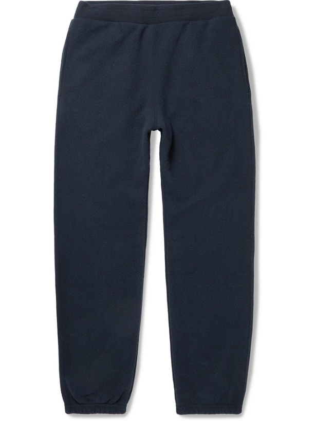 Photo: SSAM - Textured Organic Cotton and Silk-Blend Jersey Sweatpants - Blue